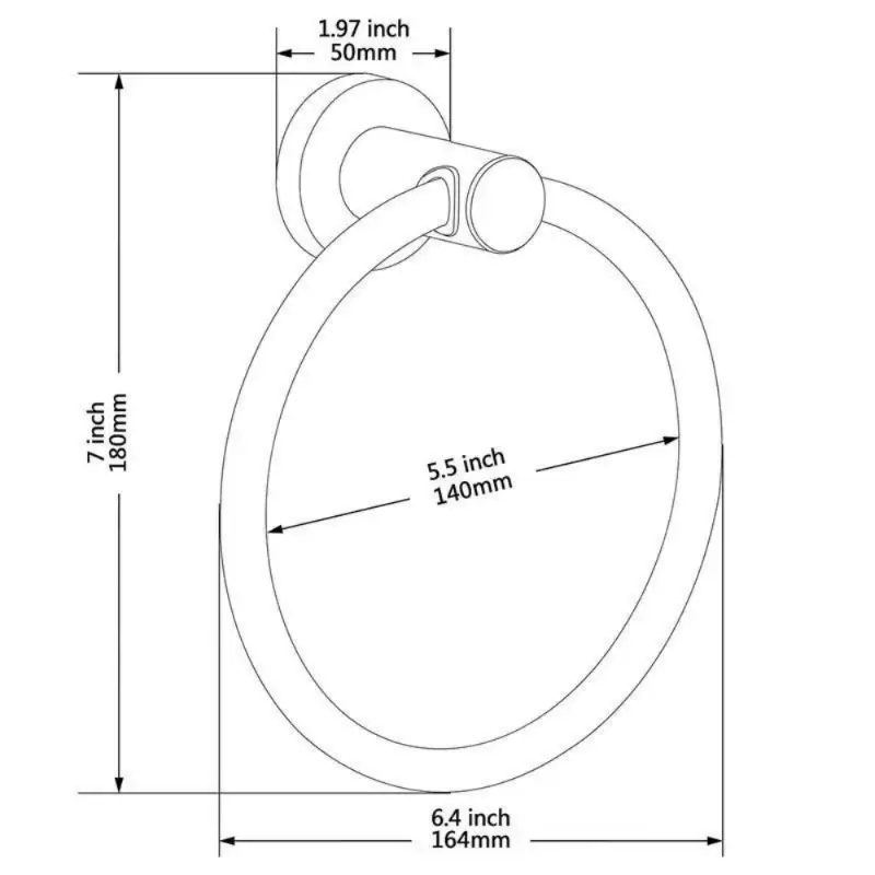 Silver Towel Ring, Semicircular Stainless Steel Towel Ring, Towel Rack, Wall Mounted Towel Ring