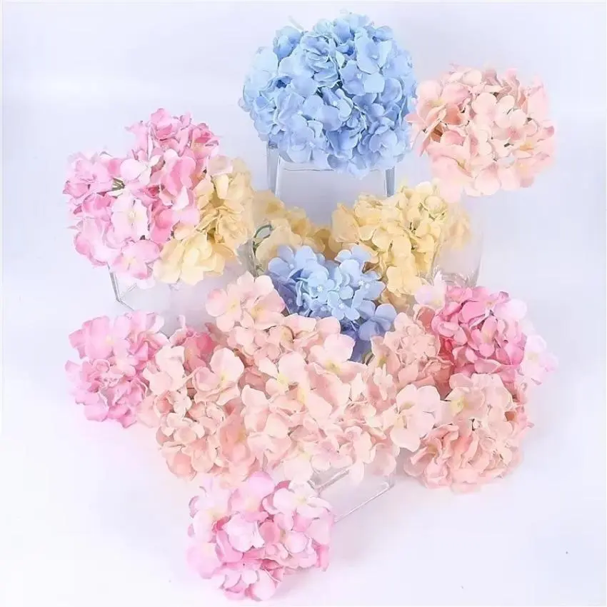 New DIY Artificial Flower Decoration Vase Flowers Colorful Decorative Flower Wedding Party Luxury Artificial Hydrangea Silk
