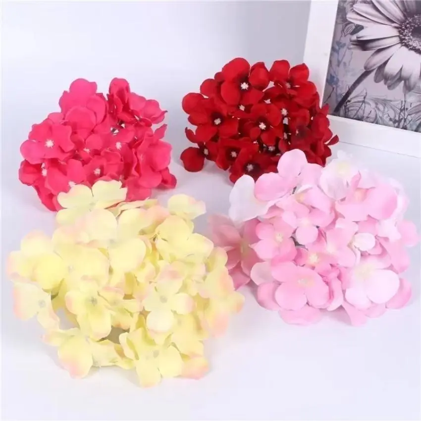 New DIY Artificial Flower Decoration Vase Flowers Colorful Decorative Flower Wedding Party Luxury Artificial Hydrangea Silk