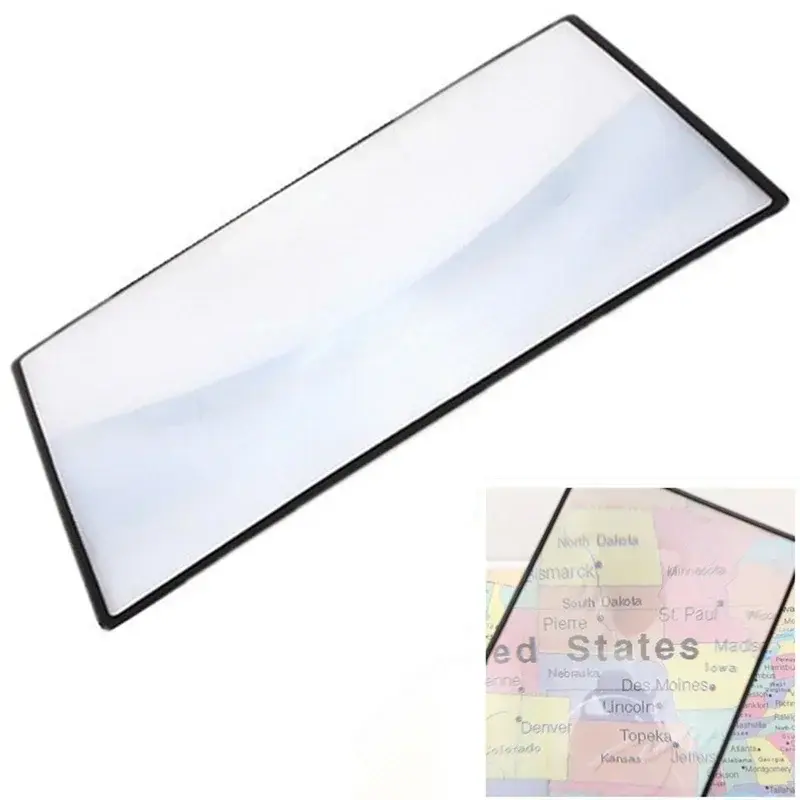 A5 Magnifying Reading Glass Lens Plate PVC Magnifying Glass Plate 180X120mm Book Page Bookmark Reading Tool Student Supplies