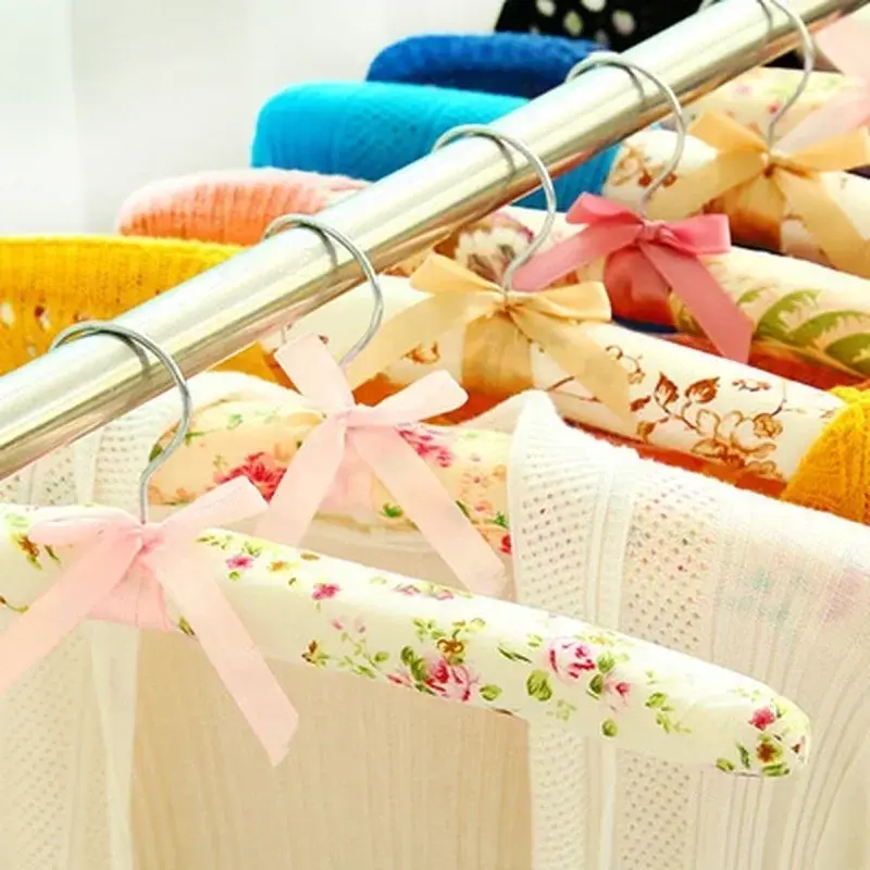 20PCS Sponge Clothes Hangers Non-Slip Space Saving  Dress Hanger Hook Drying Rack Clothes Hangers Random Color