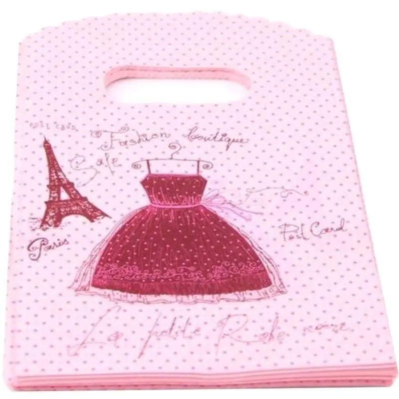 50 Pcs Pretty Mixed Pattern Plastic Gift Bag Shopping Bag Packaging Box Wedding Gift Box for Guests