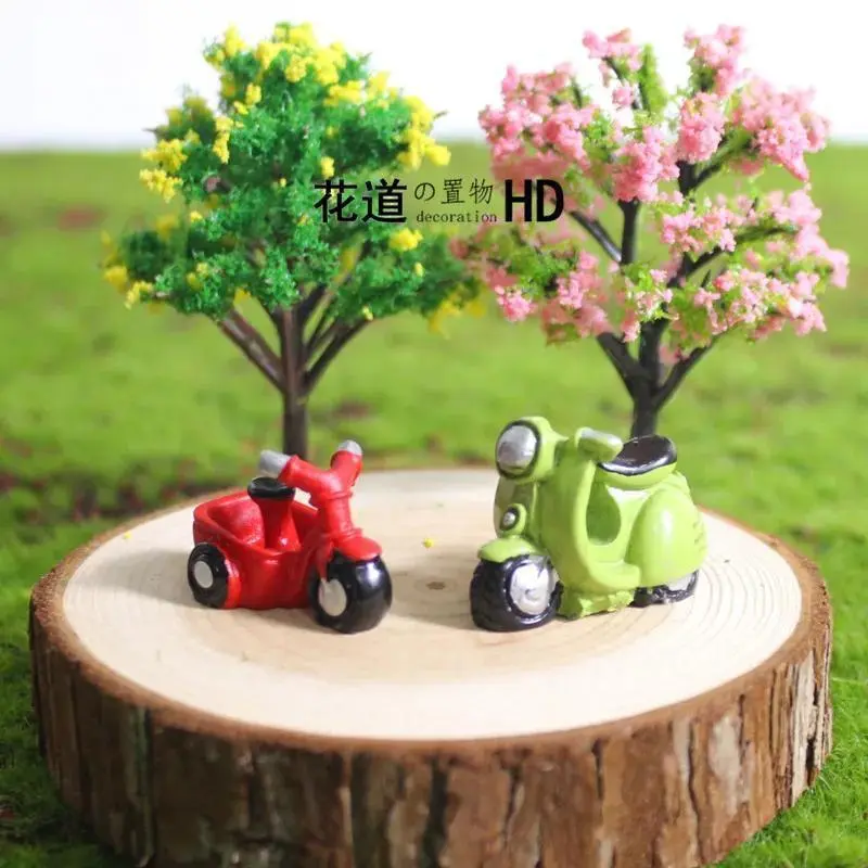 Mini Motorcycle Tricycle Micro Landscape Diy Small Ornament Doll Cake Decorate Succulent Combination Potted Plants Home Ornament
