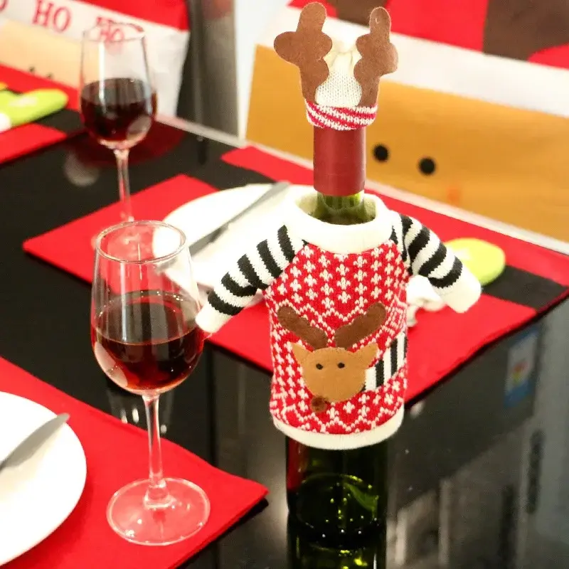 Christmas Elk Sweater Wine Bottle Set Merry Christmas Home Decorations Christmas Ornaments Christmas Gift New Year