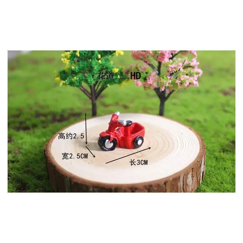 Mini Motorcycle Tricycle Micro Landscape Diy Small Ornament Doll Cake Decorate Succulent Combination Potted Plants Home Ornament