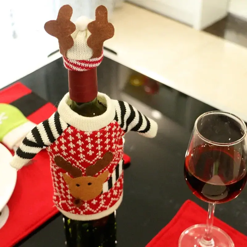 Christmas Elk Sweater Wine Bottle Set Merry Christmas Home Decorations Christmas Ornaments Christmas Gift New Year
