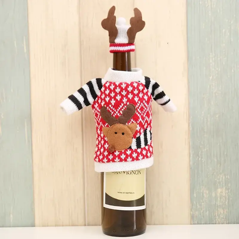 Christmas Elk Sweater Wine Bottle Set Merry Christmas Home Decorations Christmas Ornaments Christmas Gift New Year