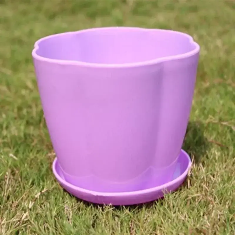 For Succulent Plants  (Random Color) 3 kinds of Sizes Flower Pots and Trays Plastic Pots Creative Small Pots