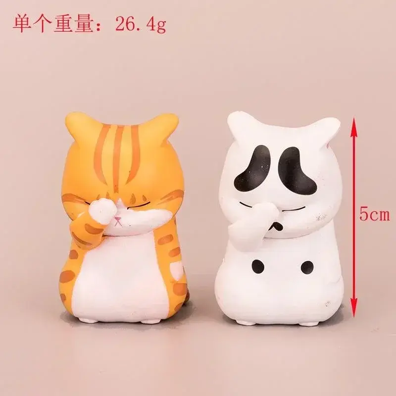 Pet Cat Cake Decoration Figurine Model Toys Kawaii Distressful Kitten Cat Figure Mini Animals Home Ornament Kid Xmas Gift