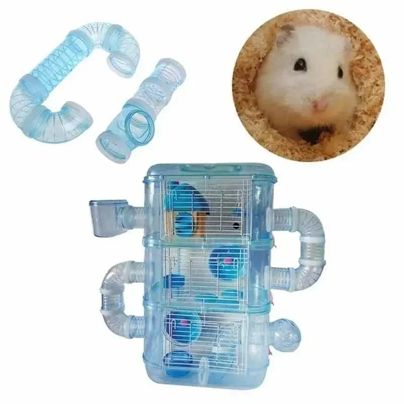 U-type Plastic Pipe Line Tubes Training Playing Connected External Tunnels Toys For Small Animals Hamster Cages Product Supplies