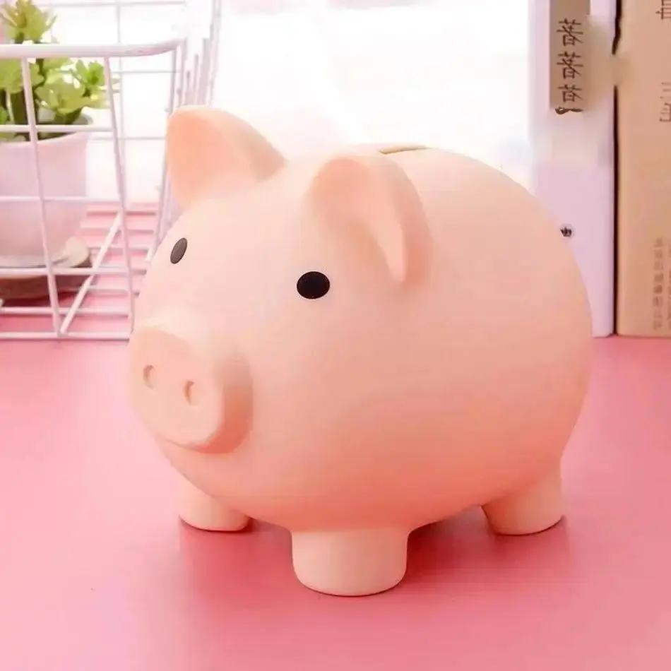 Lovely Cartoon Vinyl Piggy Bank Creative Children Birthday Gift Piggy Bank Cute Plastic Piggy Bank Solid Color Piggy Bank Gift