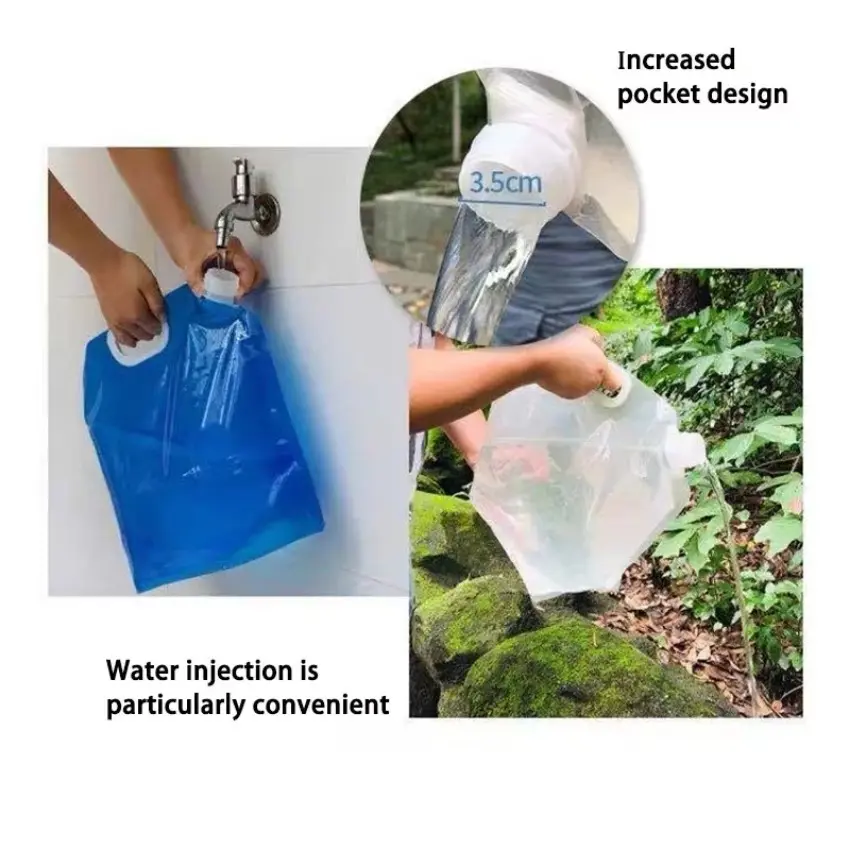 Outdoor Plastic Soft Water Storage Bucket Portable Folding Water Bag With Large Capacity Mountaineering Tourism Camp Kitchenware