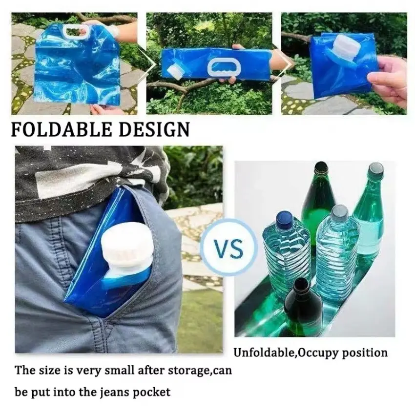 Outdoor Plastic Soft Water Storage Bucket Portable Folding Water Bag With Large Capacity Mountaineering Tourism Camp Kitchenware