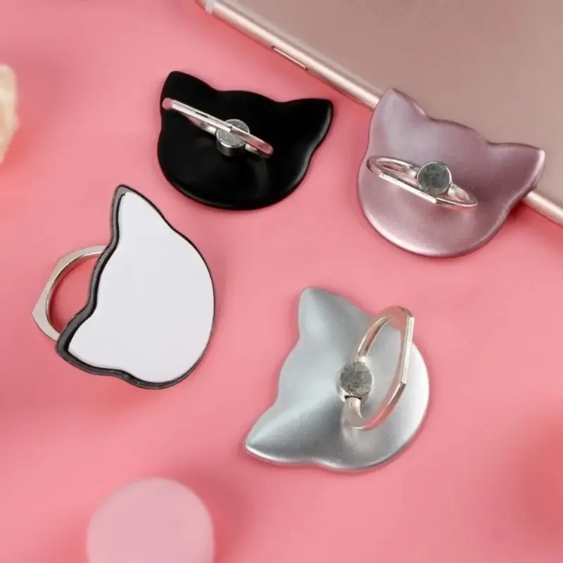 5 Pack Cat Shaped Phone Holder 360 Degree Metal Ring Holder Luxury Women Phone Holder Random Color