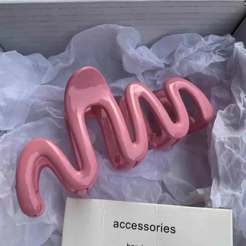 1Pc Multiple Colors Jelly Wave Hair Claw Hairpin Girls Pretty Sweet Women's Headwear Fashion Irregular Elegant Headwear Gifts