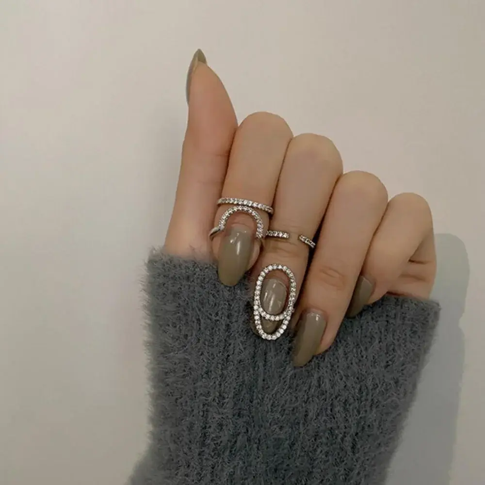 New Fashion Jewelry Metal Line Thin Nail Bling Rings For Women Girls Daily Fingertip Protective Cover Gold / Silver