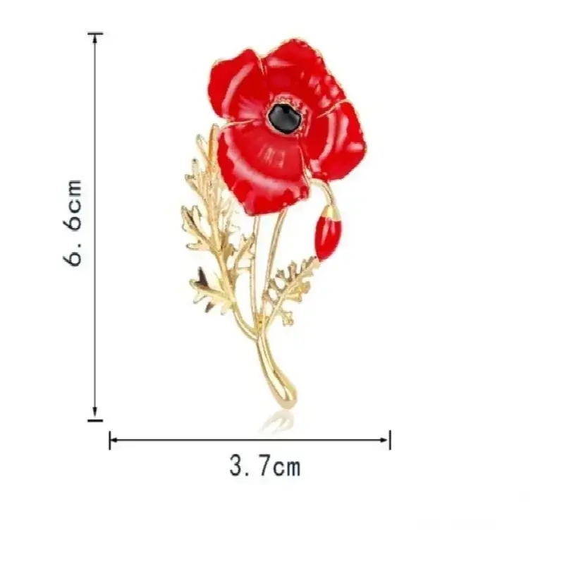 New Women Summer Fashion Red Flower Pearl Peony Brooches Corsage Jewelry Luxury Temperament Mother's Day Gift Fashion Accessory