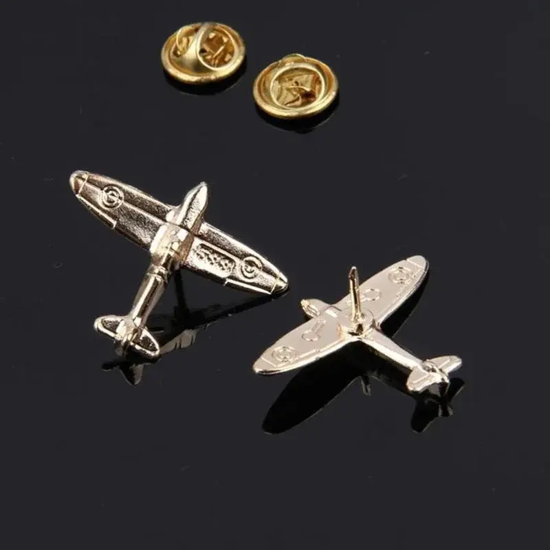 1 Pair Aircraft Double Aircraft Metal Brooch Button Pin Shirt Jacket Collar Lapel Pin Fashion Jewelry Brooch Unisex