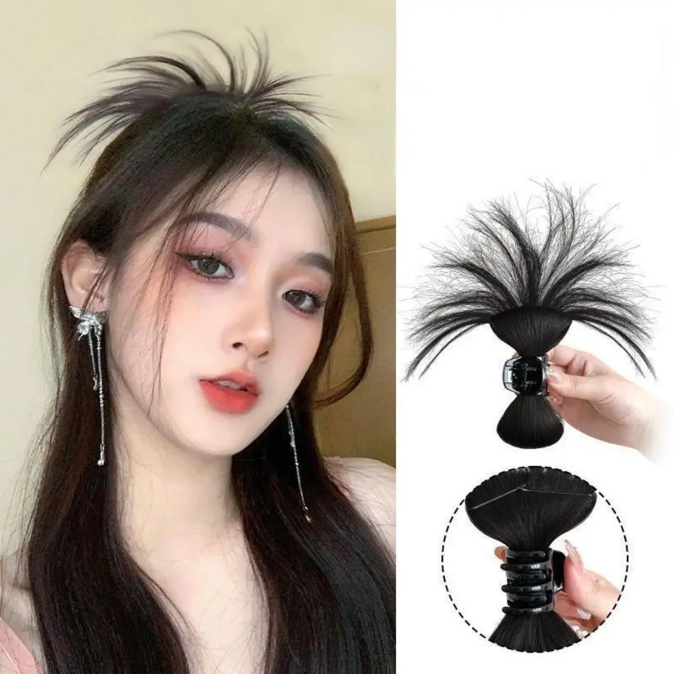 1 Pcs 25 CM Claw Updo Chicken Feather Shuttlecock Head Hairpiece Synthetic Hair Extension Straight Bun
