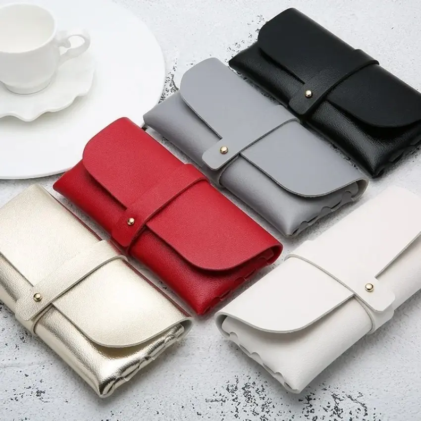 1Pcs Eyeglasses Case Sunglasses Box Glasses Case Women Leather Soft Glasses Bag Fashion Portable Sunglasses Box Bag Accessories