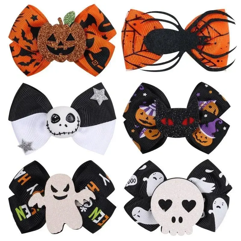 Halloween Party Fun Spider Pumpkin Hairpin Cartoon Black Cat Skull Hair Accessories Girl Happy Halloween Dress Up