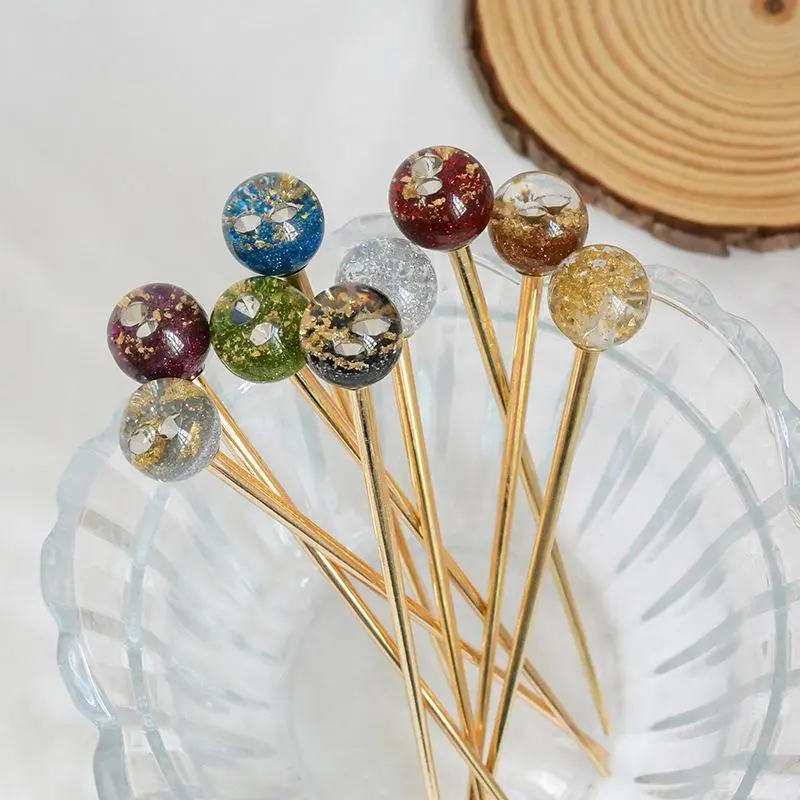 New Sparkling Starry Sky Hairpin Simple Temperament Gold Foil Lollipop Hairpin Elegant Hair Accessories Girls Jewelry Headwear