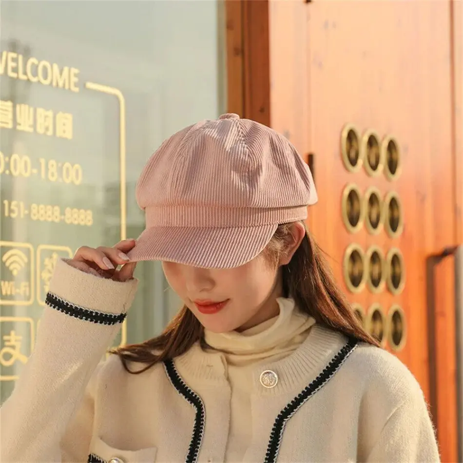 1 Pcs Multiple Colors Female Leather Cap Fashion Adjustable Ladies Hat Trend Casual Wool Girl Pretty Painter Hats Versatile Caps