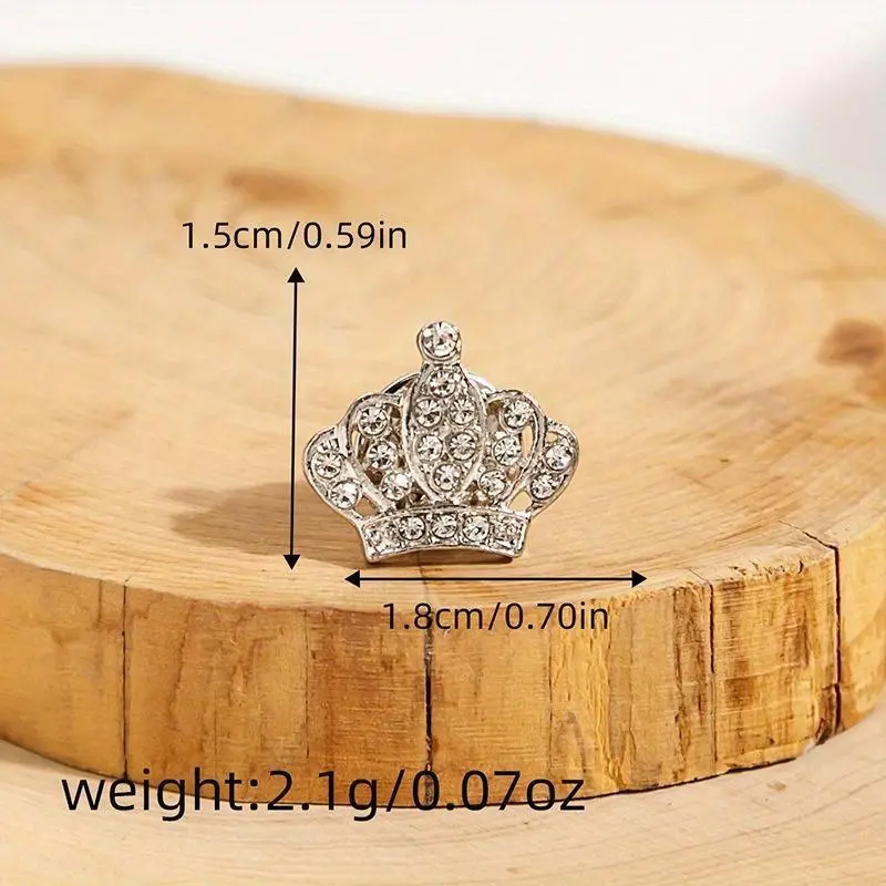 1 Pcs 2025 Hot Sale Pretty Unisex Women Men Crown Brooch Rhinestones Crystal Breastpin Collar Pin Jewelry Gifts 2 Colors