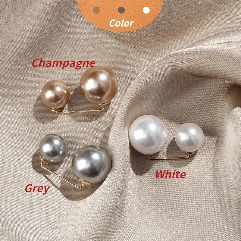 3Pcs/Set Double Pearl Brooch Pins Anti-fade Exquisite Elegant Brooches For Women Sweater Cardigan Clip Coat Summer Dress Jewelry