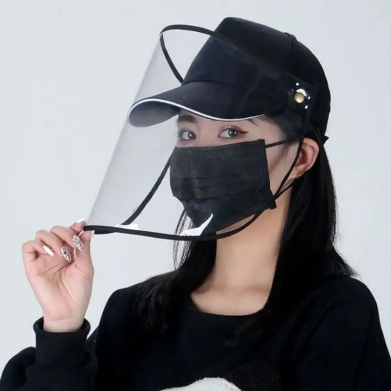 Men's And Women's Anti-virus Transparent Face Mask Protective Cap Anti-droplet Saliva Hair Ring Empty Top Hat