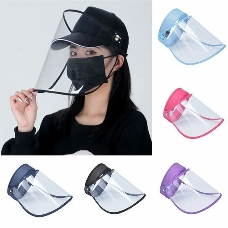 Men's And Women's Anti-virus Transparent Face Mask Protective Cap Anti-droplet Saliva Hair Ring Empty Top Hat