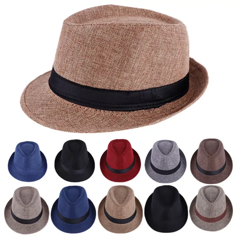 New Concise Design Men's Handsome Hats Gentleman Cotton Linen Pure Hat Imitation Linen Sun Visor Hat Fashion Accessories
