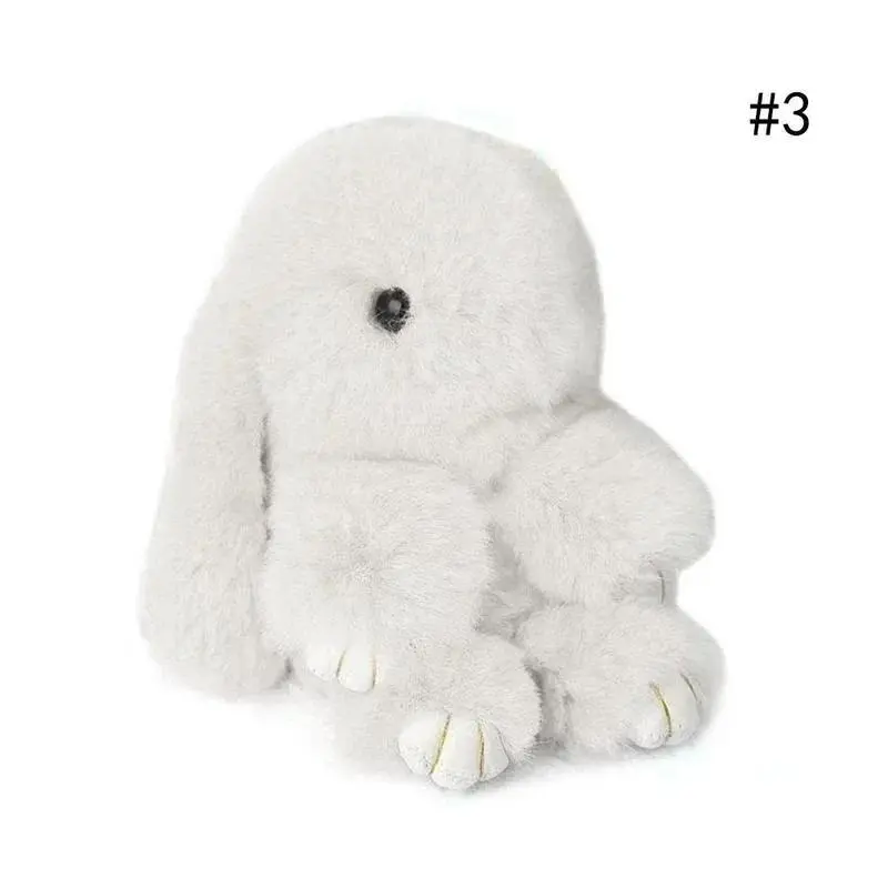 Rabbit Short Plush Bunny Pom Ball Doll Toy Keychain Cute Handbag Pendant Decor Jewelry Keychains Pendant Key Chains Accessories