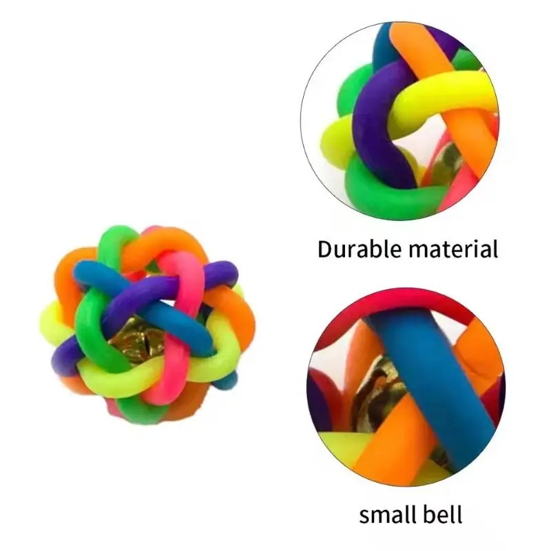 1PVC Material Color Ringtone Toy Ball Colorful Training Chew Ball Ringtone Squeaking Sound Pet Cat Dog Interactive Toy Supplies