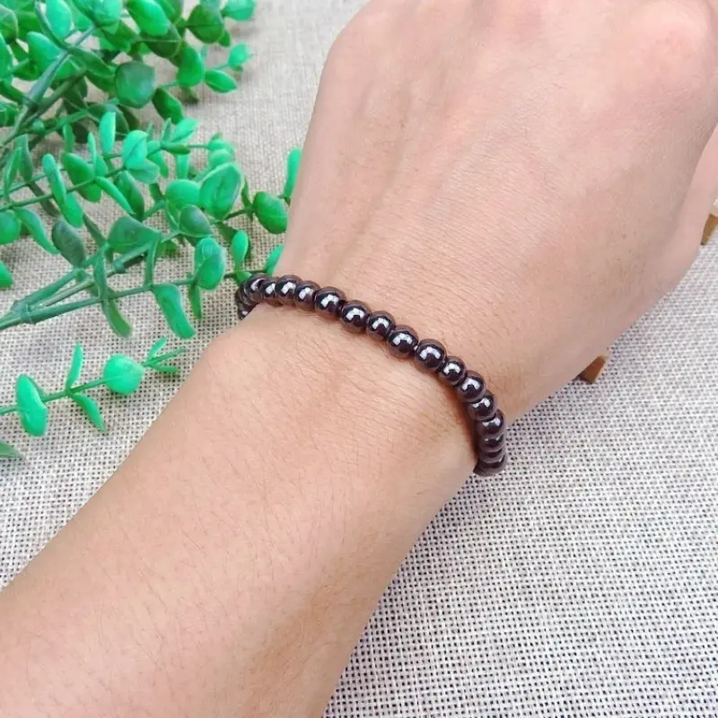 Fashion Jewelry Accessories for Women Fashion Biology Magnetic Round Black Stone Anklet Magnetic Simple Healthy Weight Loss