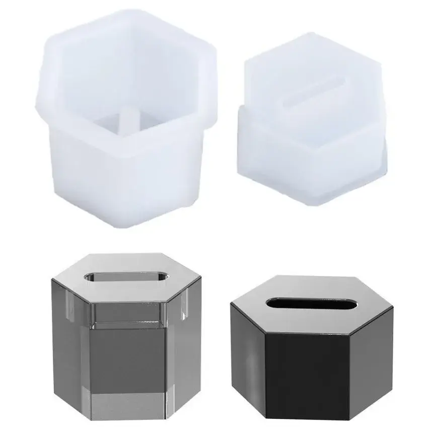 Creative Handmade Diy Crystal Epoxy Mold Exquisite Ring Jewelry Box Molds Suitable Wedding Bride Ring Storage Box Silicone Mold