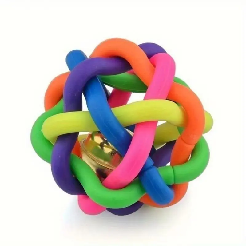 1PVC Material Color Ringtone Toy Ball Colorful Training Chew Ball Ringtone Squeaking Sound Pet Cat Dog Interactive Toy Supplies