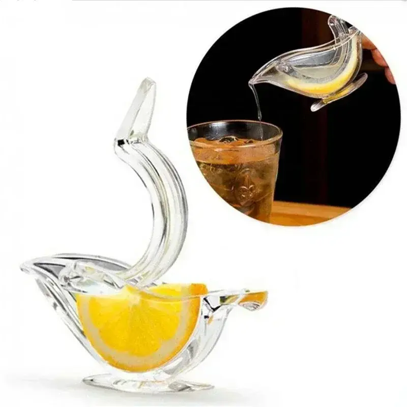 Kitchen Convenience Simple Manual Fruit Juicer Portable Juice Making Tool Plastic Transparent Bird Shape Lemon Juicer Household