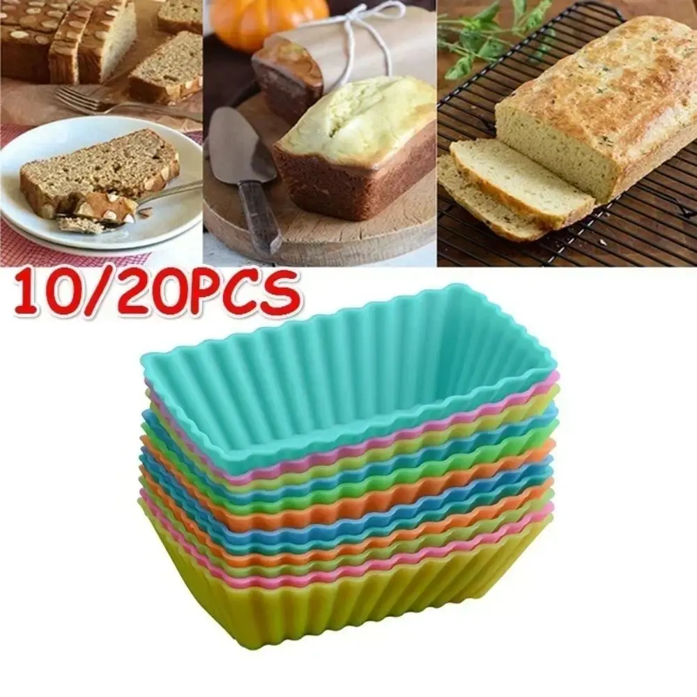 10 PCS Random Color Chocolate Cake Mold Rectangular Silicone Soap Mold Creative Design Diy Household Kitchen Baking Supplies