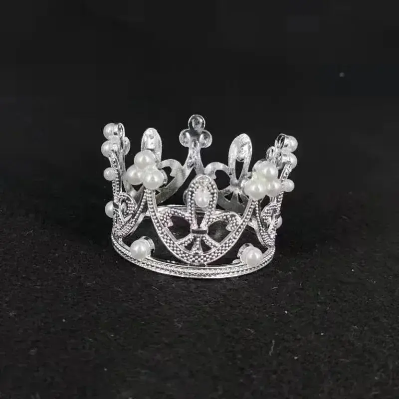 new Mini Crown Cake Decoration Princess Topper Pearl Tiara Childrens Hair Accessories Wedding Kids Birthday Party Decorative