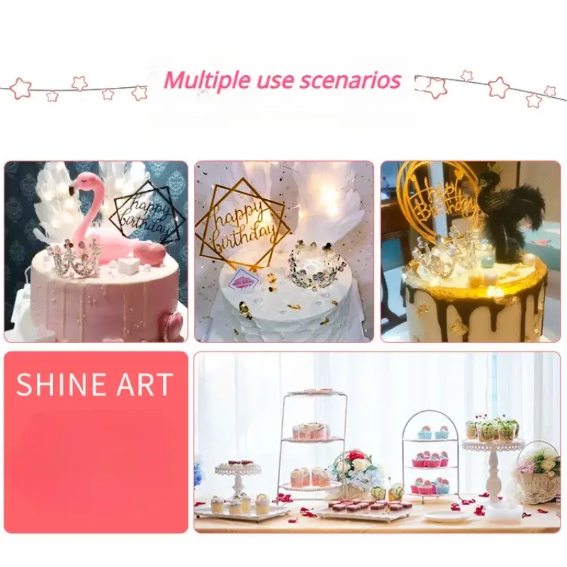 new Mini Crown Cake Decoration Princess Topper Pearl Tiara Childrens Hair Accessories Wedding Kids Birthday Party Decorative