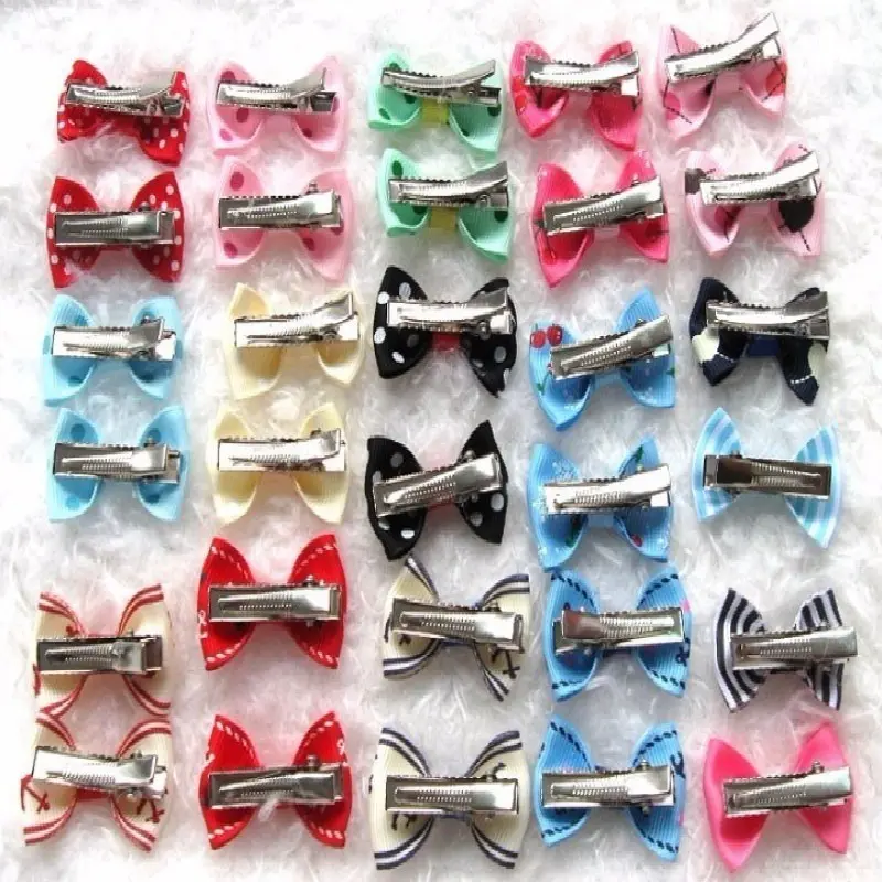 5PCS Lot Colorful Bow Hairpin For Cats Dog Headdress Hair Bows Dog Pet Accessory Puppy Accessory Color Random Home Pet Supplies