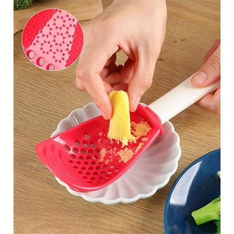 New Multifunctional Kitchen Cooking Spoon Heat-resistant Hanging Hole Innovative Potato Garlic Press Colander Tableware Tool