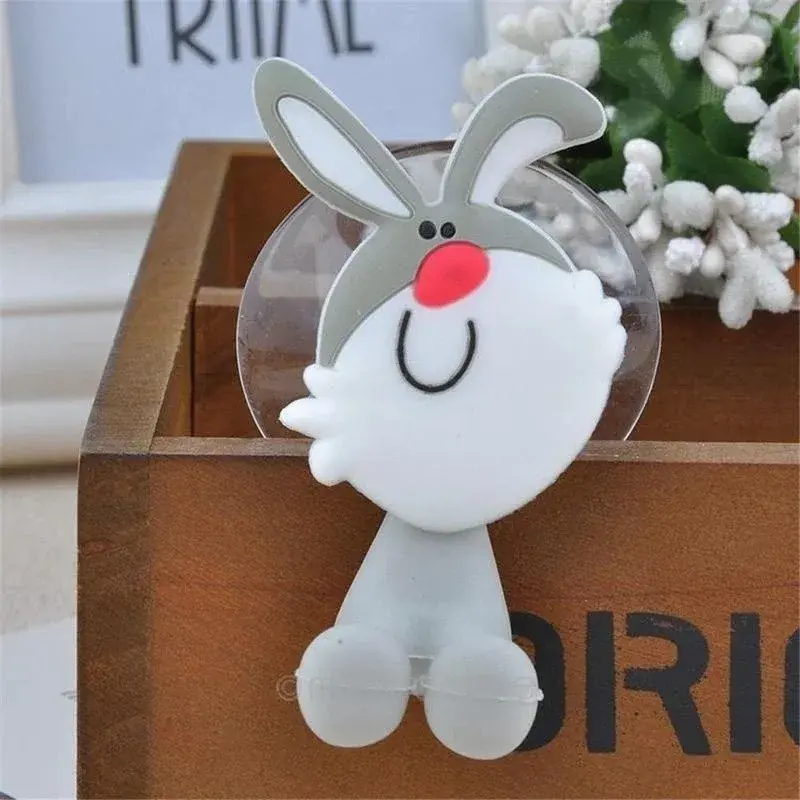 New Suction Cup Toothbrush Holder Wall Mounted Cute Cartoon Cat Frogs Pig Bathroom Toothbrush Suction Cup Toothpaste Hanger Rack