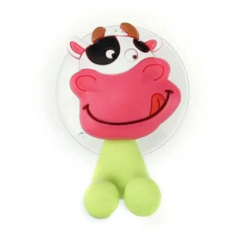 New Suction Cup Toothbrush Holder Wall Mounted Cute Cartoon Cat Frogs Pig Bathroom Toothbrush Suction Cup Toothpaste Hanger Rack