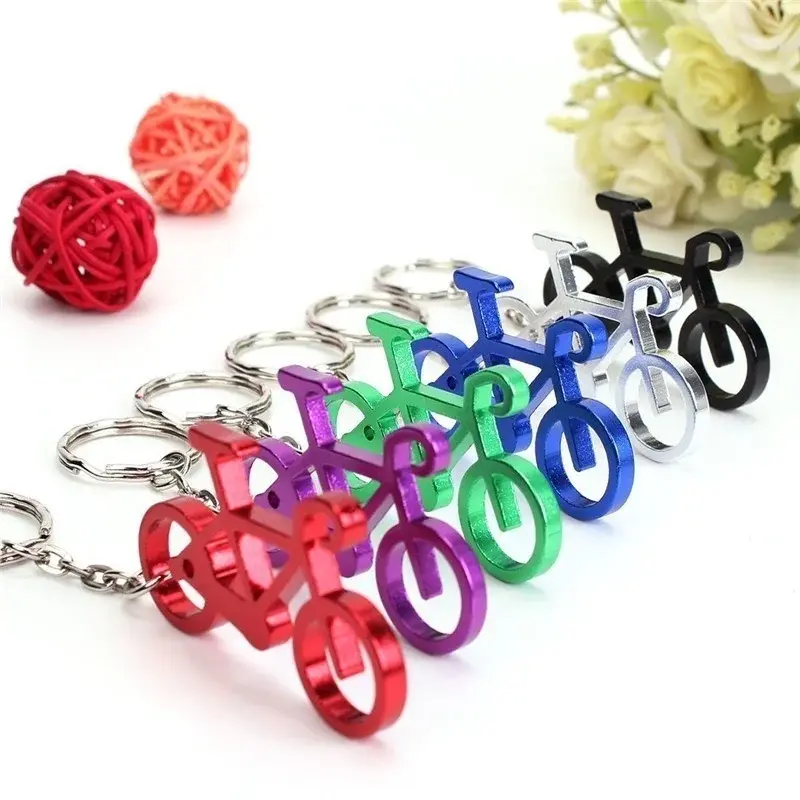 New 4pcs/lot Outdoor EDC Multi Bike Keychain Key Ring Bottle Wine Beer Opener Tool Muilti Colors Beer Opener Kitchen Accessories