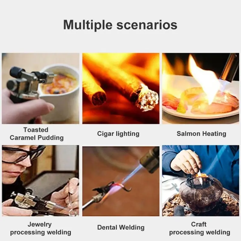 Automatic Ignition Baking Welding Tool Gas Blowtorch Flamethrower Butane Burner Suitable for Barbecue Camping Outdoor Flame Gun