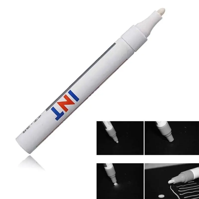 12pcs White Waterproof Rubber Permanent Paint Marker Pen Car Tyre Tread Environmental Tire Paint Suitable Car Wheel Paint Pen
