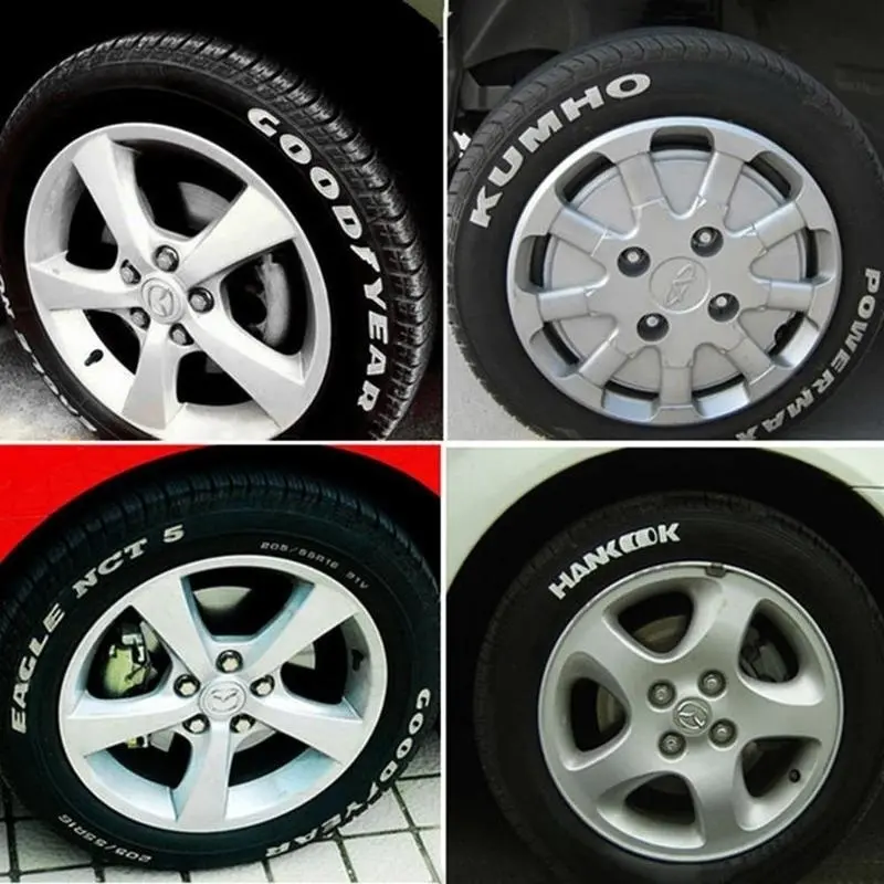 12pcs White Waterproof Rubber Permanent Paint Marker Pen Car Tyre Tread Environmental Tire Paint Suitable Car Wheel Paint Pen