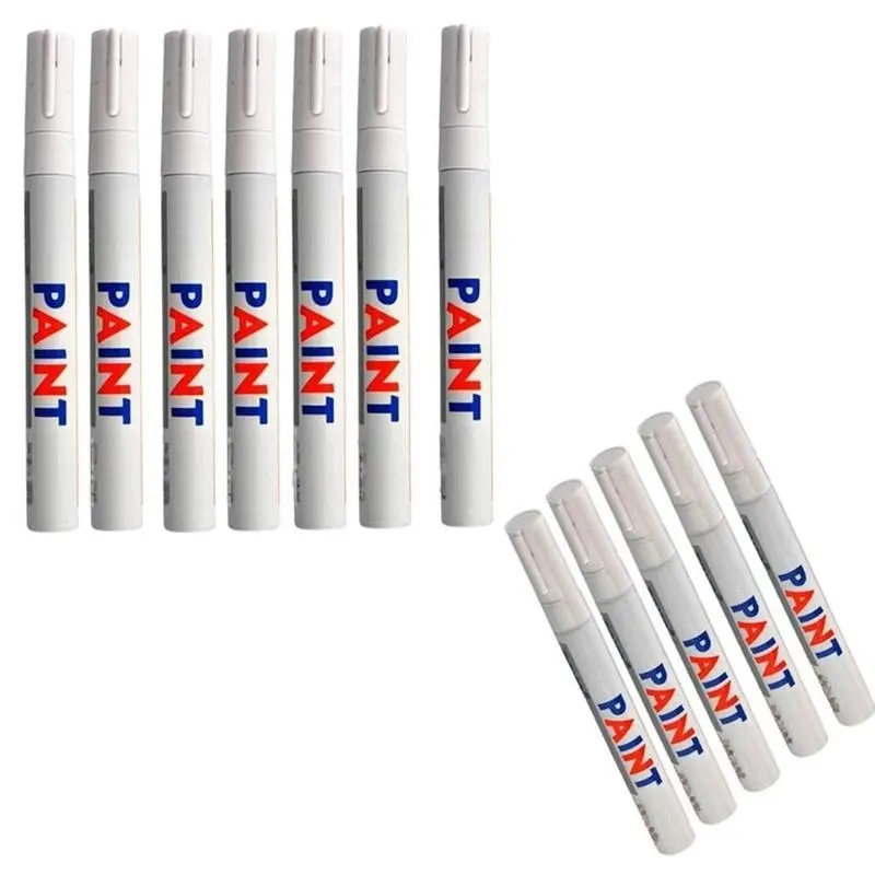 12pcs White Waterproof Rubber Permanent Paint Marker Pen Car Tyre Tread Environmental Tire Paint Suitable Car Wheel Paint Pen